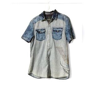 Buffalo David Bitton Blue Casual Button Down Shirt